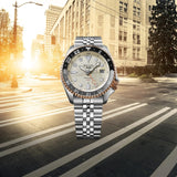  Shop Authentic Seiko 5 GMT Sport Asia Exclusive Limited Edition Off White Dial Silver Steel Strap Watch for Men - SSK046K1 - Luxxuri