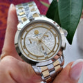 Tory Burch Classic Chronograph White Dial Two Tone Steel Strap Watch for Women - TBW1034