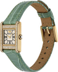  Shop Authentic Emporio Armani Classic White Dial Green Leather Strap Watch for Women - AR11661 - Luxxuri