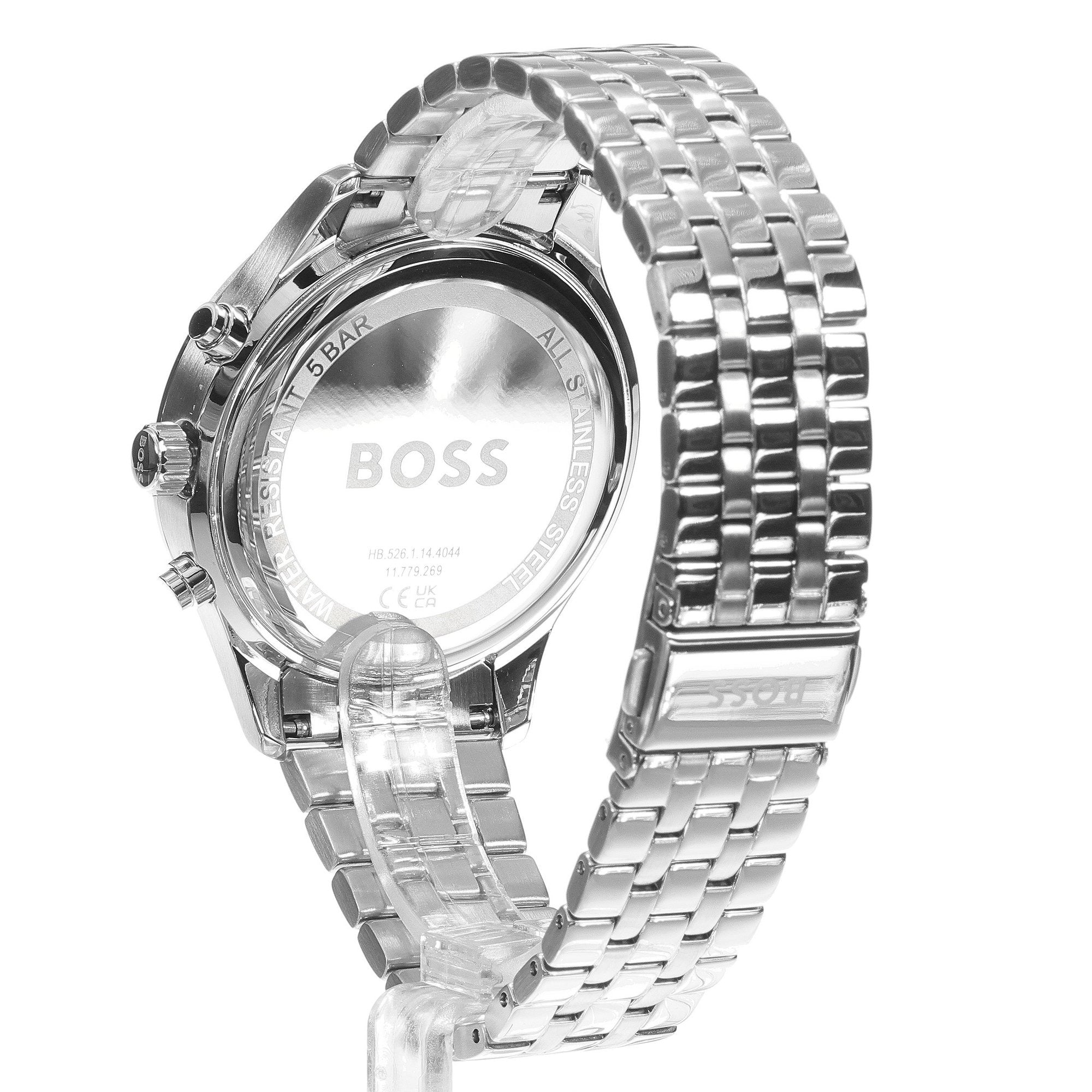 Hugo Boss Avery Chronograph Black Dial Silver Steel Strap Watch for Men - 1514157