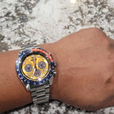  Shop Authentic Seiko Prospex Solar Chronograph 1969 Re-interpretation Orange Dial Silver Steel Strap Watch for Men - SSC947 - Luxxuri