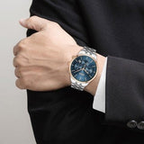  Shop Authentic Hugo Boss Avery Chronograph Blue Dial Silver Steel Strap Watch for Men - 1514158 - Luxxuri
