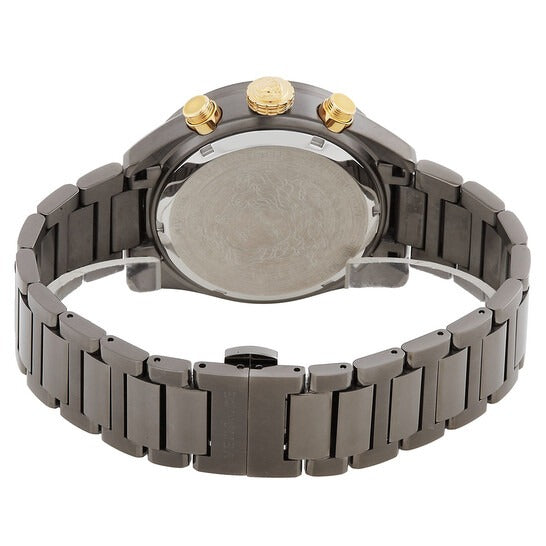  Shop Authentic Versace Greca Dome Chronograph Black Dial Grey Steel Strap Watch for Men - VE6K00623 - Luxxuri