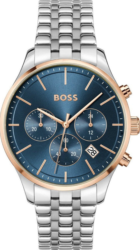  Shop Authentic Hugo Boss Avery Chronograph Blue Dial Silver Steel Strap Watch for Men - 1514158 - Luxxuri
