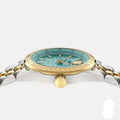  Shop Authentic Versace V-Code Analog Turquoise Dial Two Tone Steel Strap Watch for Women - VE8I00524 - Luxxuri