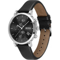  Shop Authentic Hugo Boss Integrity Chronograph Black Dial Black Leather Strap Watch for Men - 1513777 - Luxxuri