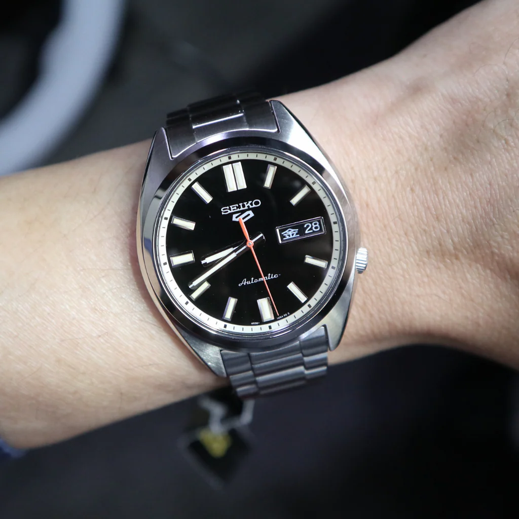 Seiko 5 Sports SNXS Series Automatic Black Dial Silver Steel Strap Watch for Men - SRPK89K1