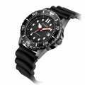 Citizen Mechanical Automatic Black Dial Black Rubber Strap Watch for Men - NJ0125-11E