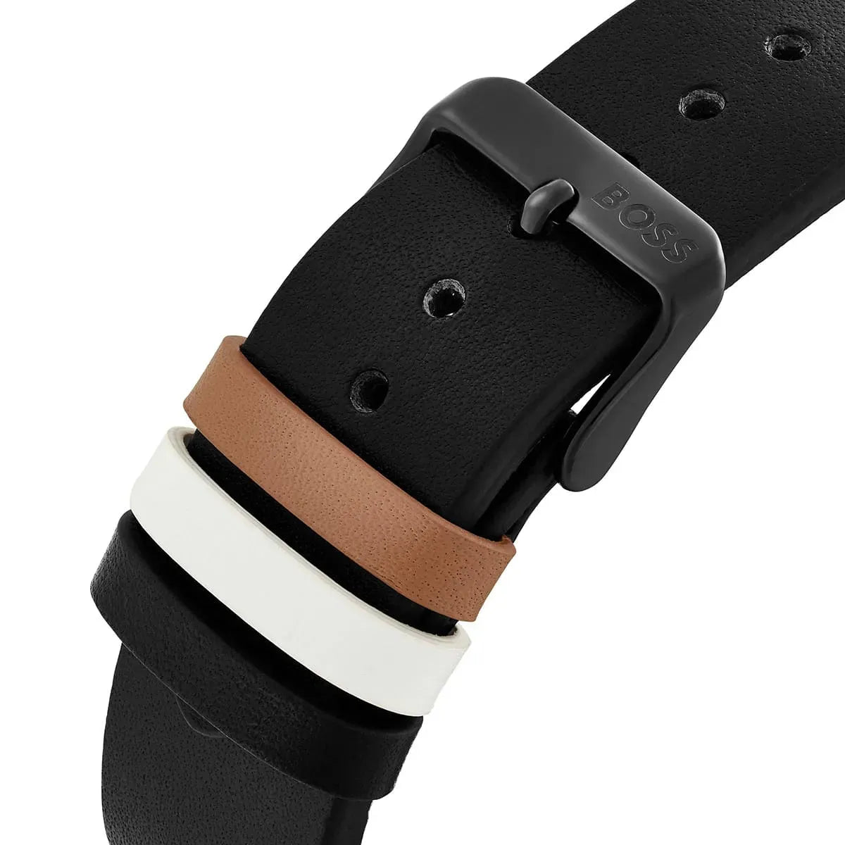  Shop Authentic Hugo Boss Trace Chronograph Black Dial Black Leather Strap Watch for Men - 1514003 - Luxxuri