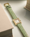  Shop Authentic Emporio Armani Classic White Dial Green Leather Strap Watch for Women - AR11661 - Luxxuri