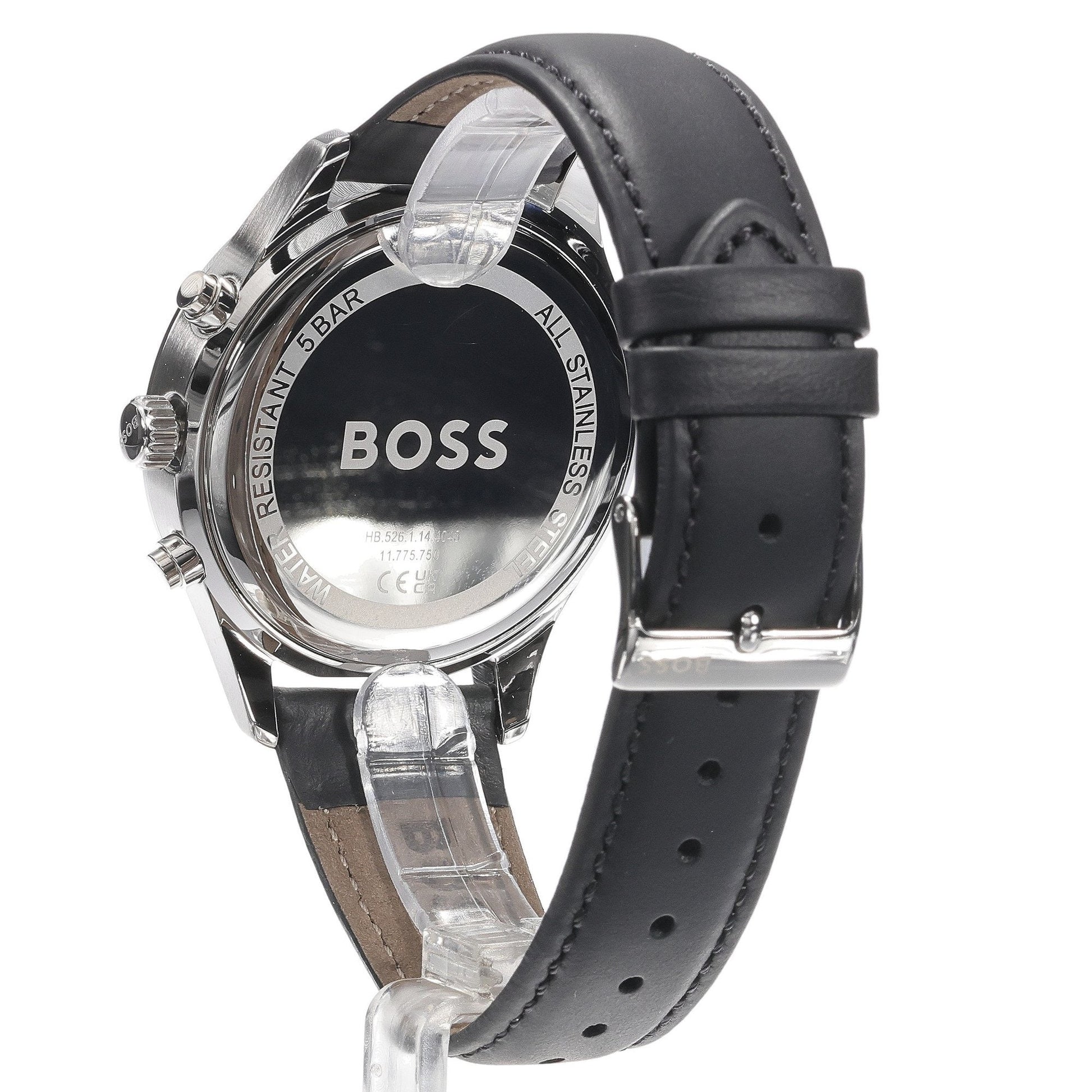  Shop Authentic Hugo Boss Avery Chronograph Blue Dial Black Leather Strap Watch for Men - 1514156 - Luxxuri