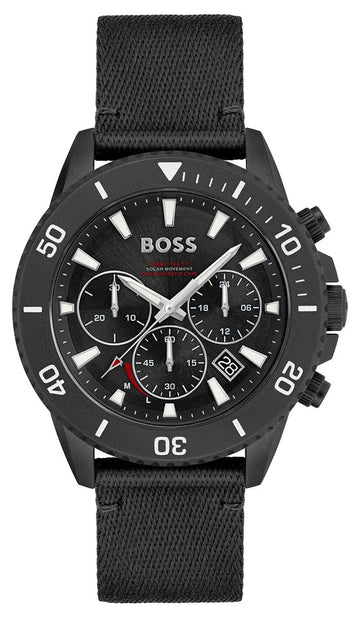  Shop Authentic Hugo Boss Admiral Chronograph Black Dial Black Nylon Strap Watch for Men - 1513918 - Luxxuri