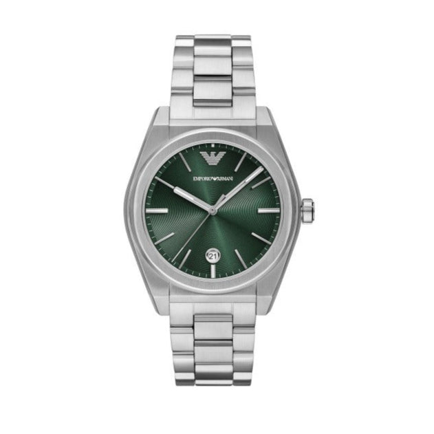  Shop Authentic Emporio Armani Frederico Analog Green Dial Silver Steel Strap Watch for Men - AR11621 - Luxxuri