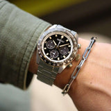  Shop Authentic Seiko Prospex Speedtimer Solar Chronograph Black Dial Silver Steel Strap Watch for Men - SSC941 - Luxxuri