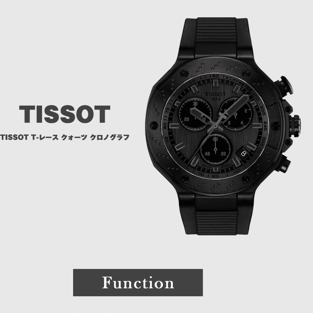 Tissot T-Race Chronograph Black Dial Black Rubber Strap Watch for Men - T141.417.37.061.00