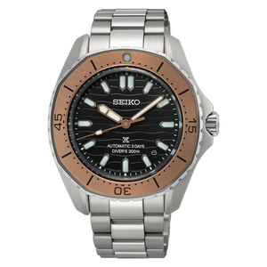 Seiko Prospex Polygonal Sea Diver Automatic Black Dial Silver Steel Strap Watch for Men - SPB485J1