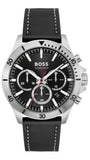  Shop Authentic Hugo Boss Troper Chronograph Black Dial Black Leather Strap Watch for Men - 1514055 - Luxxuri