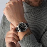 Shop Authentic Hugo Boss Troper Chronograph Black Dial Black Leather Strap Watch for Men - 1514055 - Luxxuri