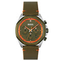  Shop Authentic Hugo Boss Cloud Chronograph Olive Green Dial Green Leather Strap Watch for Men - 1514018 - Luxxuri