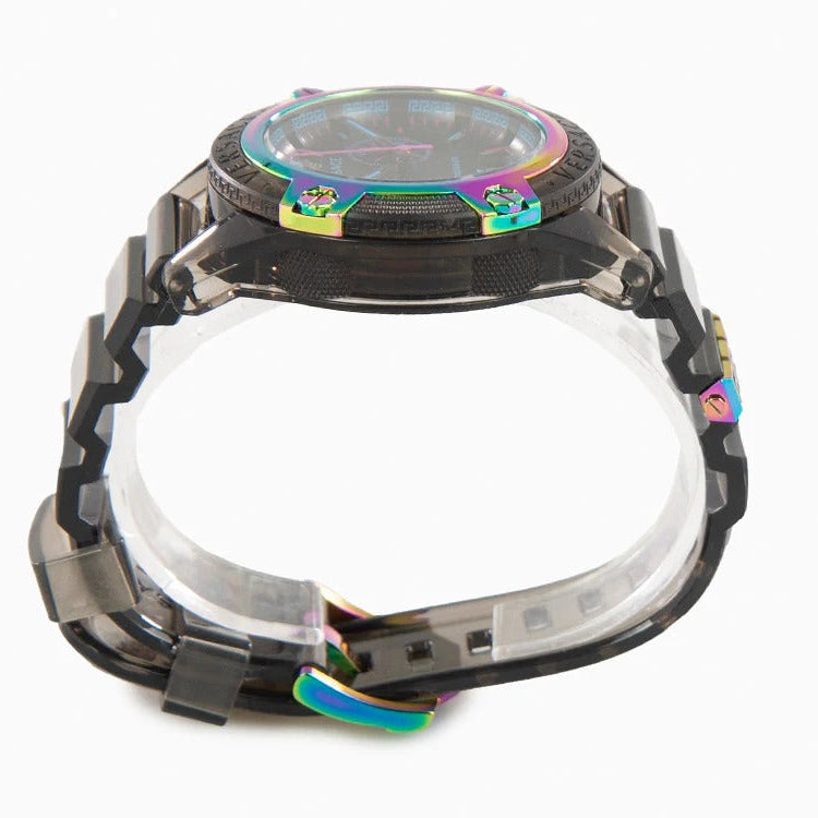 Versace Icon Active Chronograph Black Dial Grey Silicone Strap Watch for Men - VEZ701022