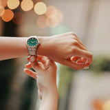  Shop Authentic Versace Hellenyium Quartz Green Dial Two Tone Steel Strap Watch for Women - VE2S00422 - Luxxuri