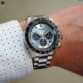 Seiko Prospex Speedtimer 41.4 Solar Chronograph Blue Dial Silver Steel Strap Watch for Men - SSC935