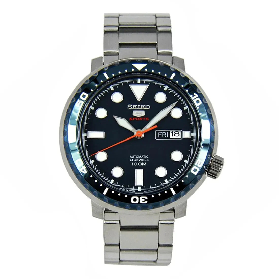 Shop Authentic Seiko 5 Sports Automatic Blue Dial Silver Steel Strap Watch for Men - SRPC63J1 - Luxxuri