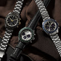 Seiko Prospex Speedtimer Solar Chronograph Black Dial Silver Steel Strap Watch for Men - SSC941