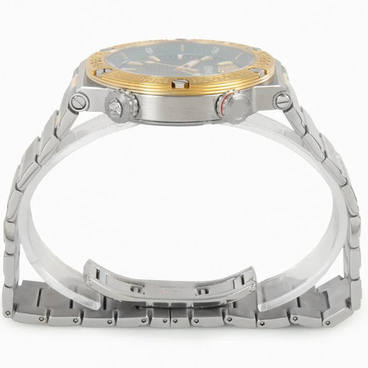  Shop Authentic Versace Greca Logo Diver Quartz Green Dial Two Tone Steel Strap Watch for Men - VE8G00524 - Luxxuri