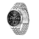  Shop Authentic Hugo Boss Avery Chronograph Black Dial Silver Steel Strap Watch for Men - 1514157 - Luxxuri