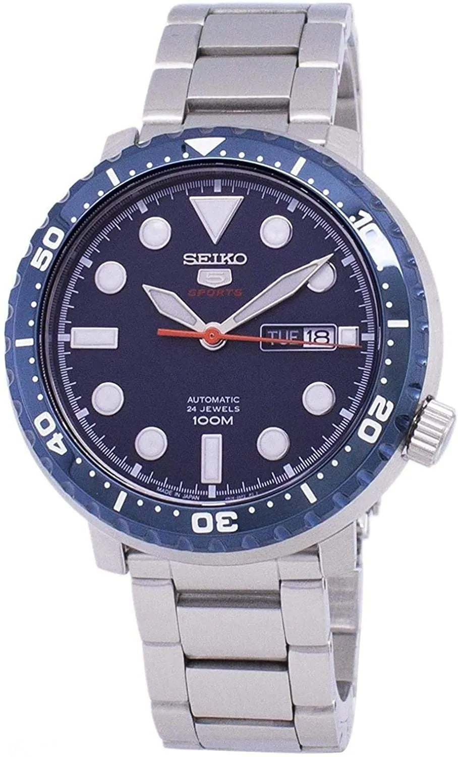  Shop Authentic Seiko 5 Sports Automatic Blue Dial Silver Steel Strap Watch for Men - SRPC63J1 - Luxxuri