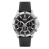 Shop Authentic Hugo Boss Troper Chronograph Black Dial Black Leather Strap Watch for Men - 1514055 - Luxxuri