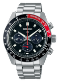 Seiko Prospex Speedtimer Solar Chronograph Black Dial Silver Steel Strap Watch for Men - SSC915