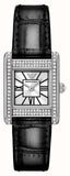  Shop Authentic Emporio Armani Classic Crystals Silver Dial Black Leather Strap Watch for Women - AR11660 - Luxxuri