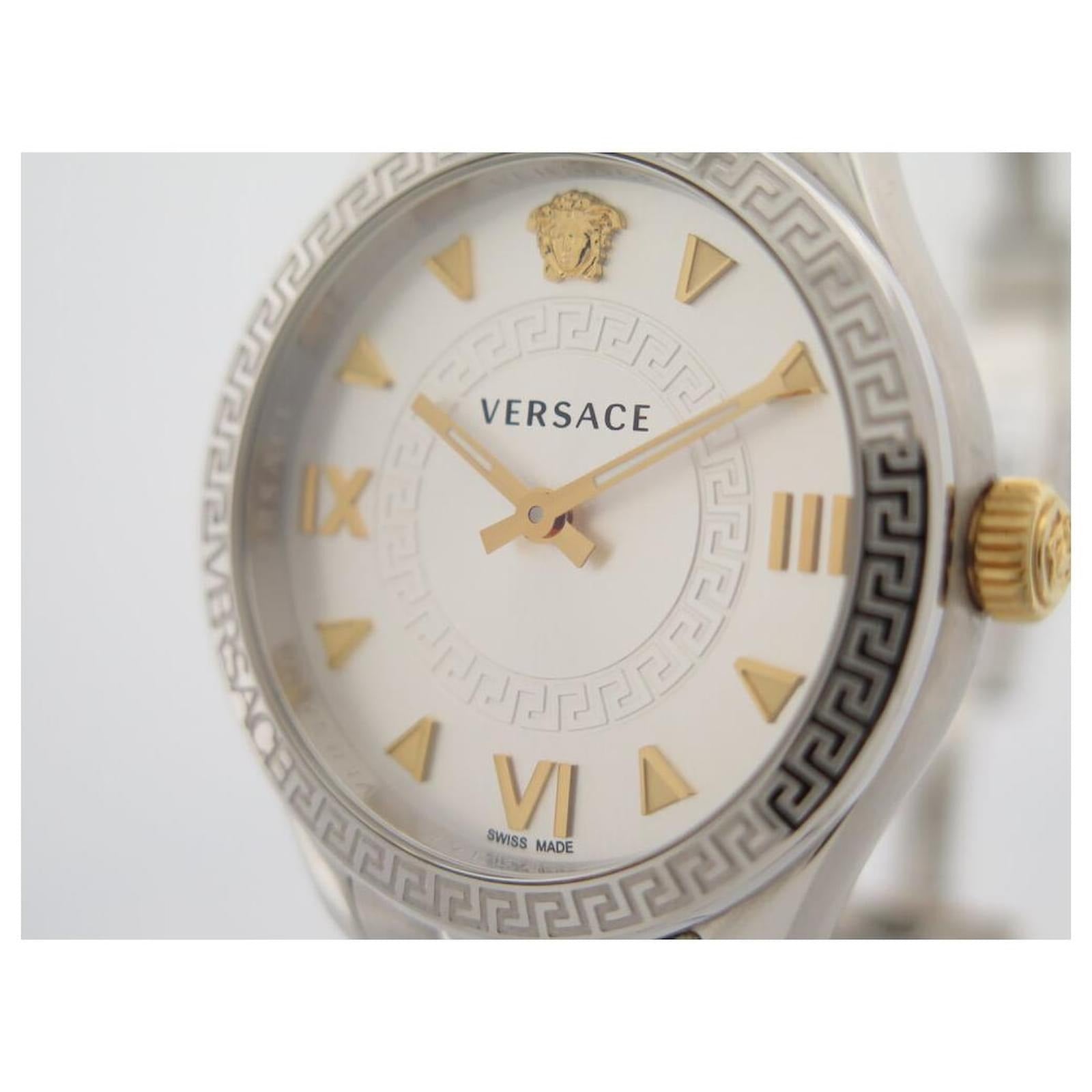  Shop Authentic Versace Hellenyium Quartz Silver Dial Silver Steel Strap Watch for Women - VE2S00322 - Luxxuri