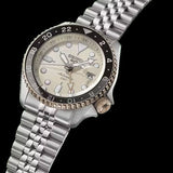  Shop Authentic Seiko 5 GMT Sport Asia Exclusive Limited Edition Off White Dial Silver Steel Strap Watch for Men - SSK046K1 - Luxxuri
