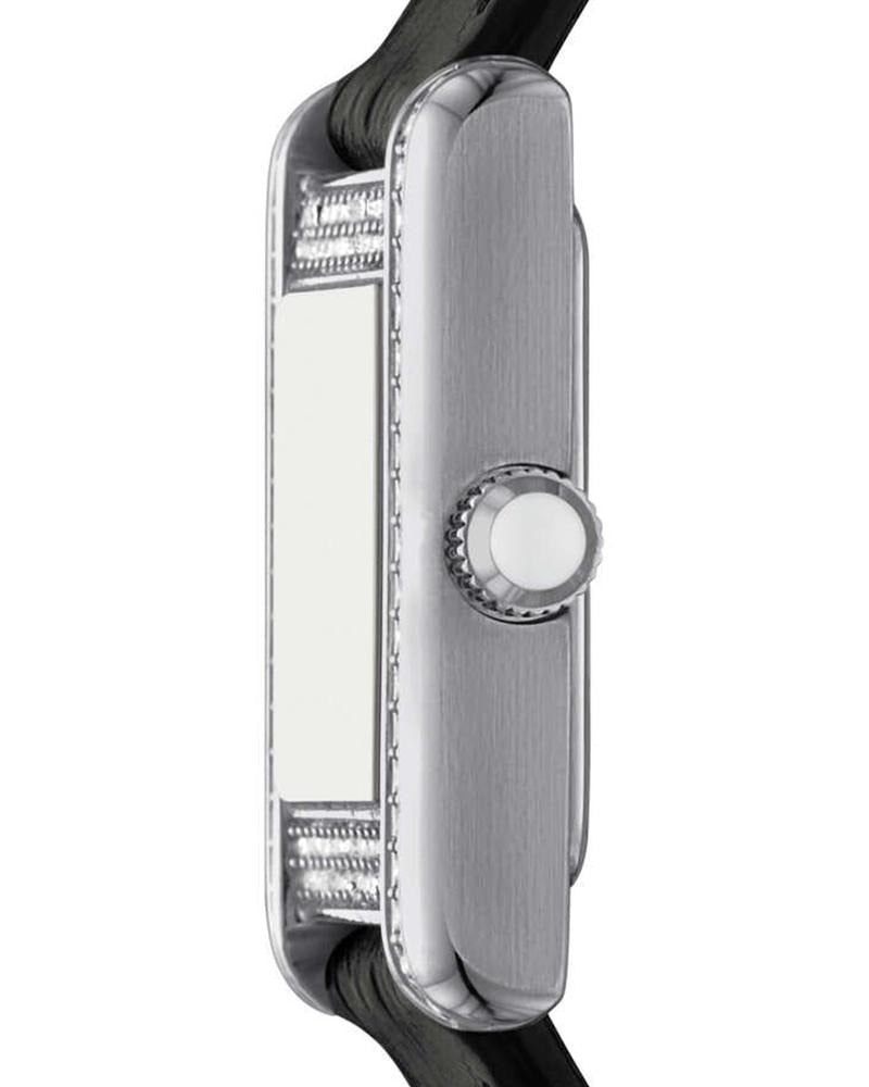  Shop Authentic Emporio Armani Classic Crystals Silver Dial Black Leather Strap Watch for Women - AR11660 - Luxxuri