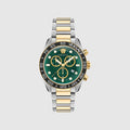  Shop Authentic Versace Greca Dome Chronograph Green Dial Two Tone Steel Strap Watch for Men - VE6K00423 - Luxxuri