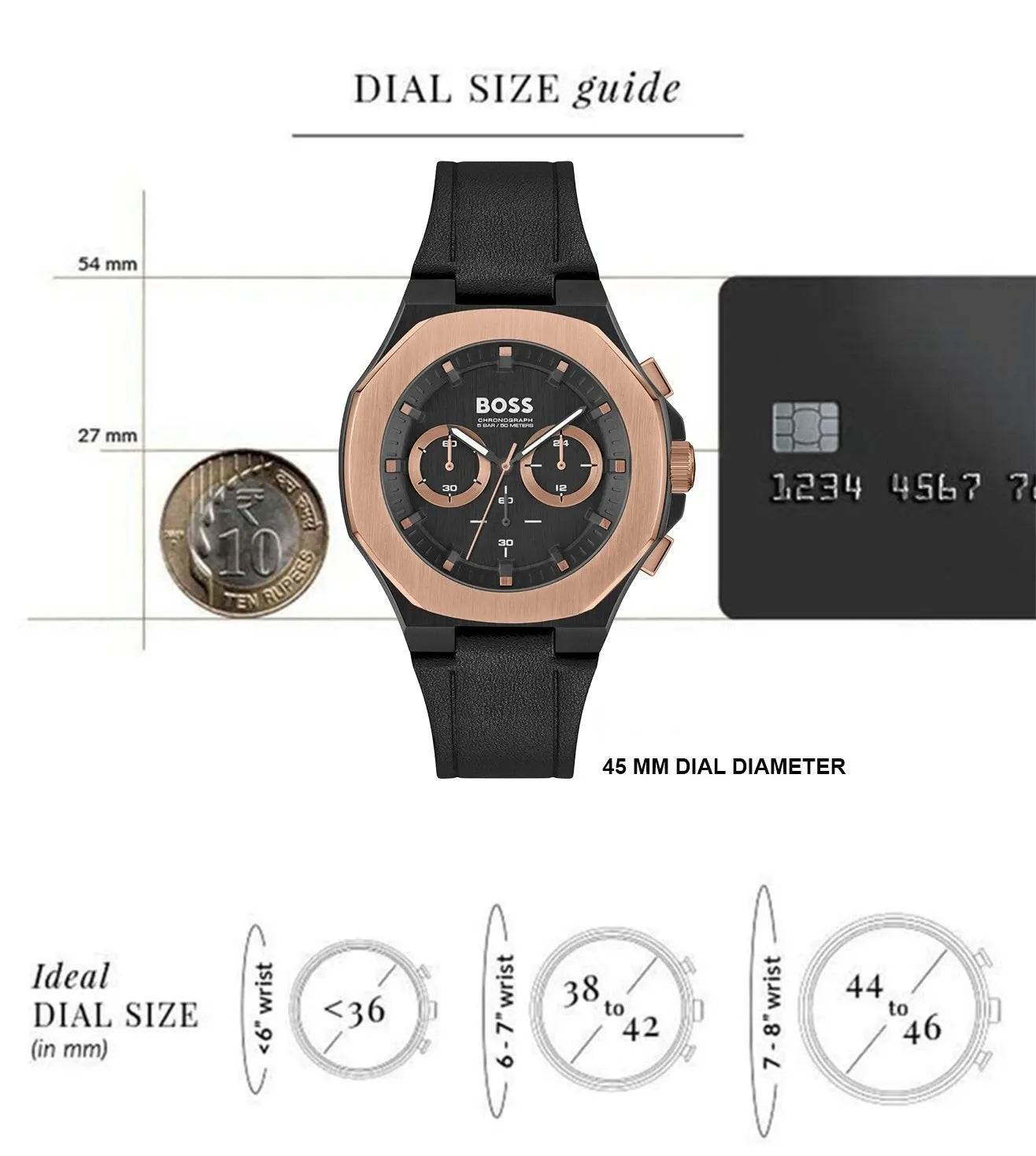  Shop Authentic Hugo Boss Taper Chronograph Black Dial Black Leather Strap Watch for Men - 1514089 - Luxxuri