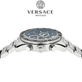  Shop Authentic Versace Greca Dome Chronograph Blue Dial Silver Steel Strap Watch for Men - VE6K00323 - Luxxuri