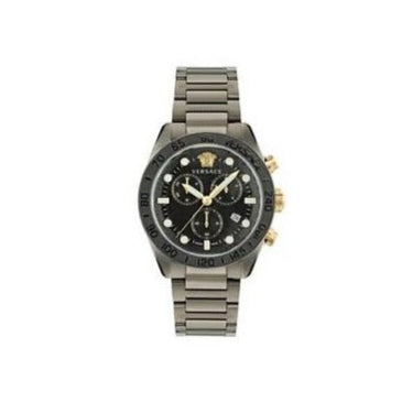  Shop Authentic Versace Greca Dome Chronograph Black Dial Grey Steel Strap Watch for Men - VE6K00623 - Luxxuri