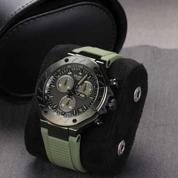 Tissot T Race Chronograph Black Dial Green Rubber Strap Watch for Men - T141.417.37.061.02