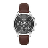  Shop Authentic Hugo Boss Avery Chronograph Grey Dial Brown Leather Strap Watch for Men - 1514155 - Luxxuri