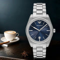  Shop Authentic Emporio Armani Frederico Analog Blue Dial Silver Steel Strap Watch for Men - AR11620 - Luxxuri