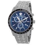  Shop Authentic Versace Greca Dome Chronograph Blue Dial Silver Steel Strap Watch for Men - VE6K00323 - Luxxuri