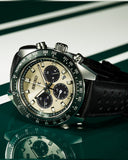  Shop Authentic Seiko Prospex Speedtimer Solar Chronograph Ivory Dial Black Leather Strap Watch for Men - SSC943 - Luxxuri