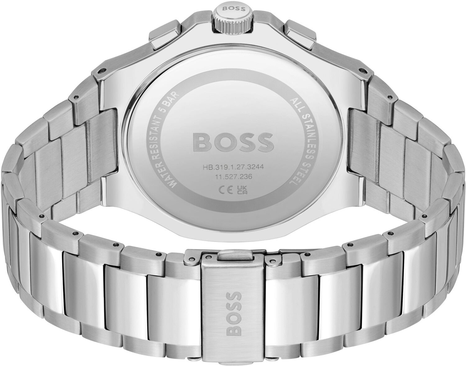  Shop Authentic Hugo Boss Taper Chronograph White Dial Silver Steel Strap Watch for Men - 1514087 - Luxxuri