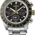 Seiko Prospex Speedtimer Solar Chronograph Black Dial Silver Steel Strap Watch for Men - SSC941