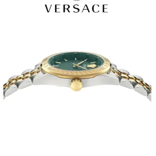  Shop Authentic Versace V-Code Analog Green Dial Two Tone Steel Strap Watch for Women - VE8I00424 - Luxxuri
