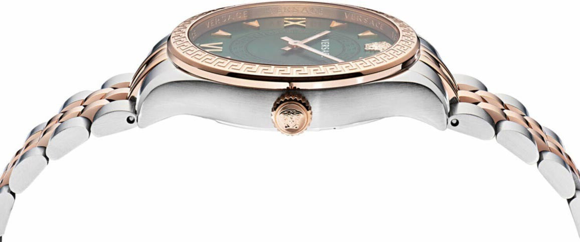  Shop Authentic Versace Hellenyium Quartz Green Dial Two Tone Steel Strap Watch for Women - VE2S00422 - Luxxuri